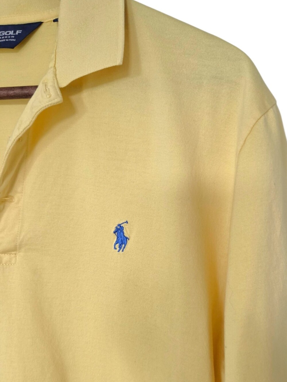 Polo Golf Ralph Lauren Shirt Yellow Mens Medium Preppy - Picture 5 of 10